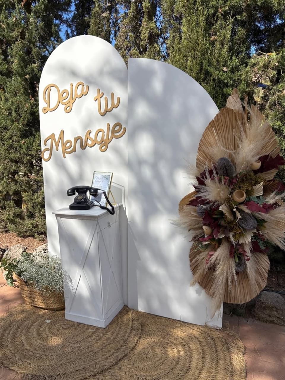 Teléfono de los recuerdos para dejar mensajes de voz a los novios